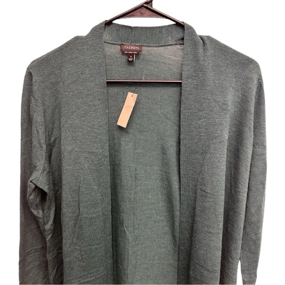 Talbots Open-Front Merino Wool Long Cardigan Casual Office Colorful Warm Cozy - Picture 3 of 9